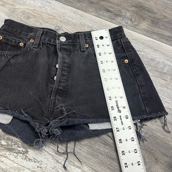 Vintage Levis Shorts Red Tab 501XX Womens 28 Button Up Distressed Denim USA Made - Picture 3 of 6